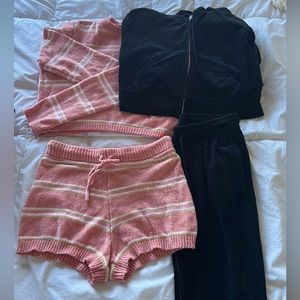 Colsie velour set +Colsie shorts set PJ sets